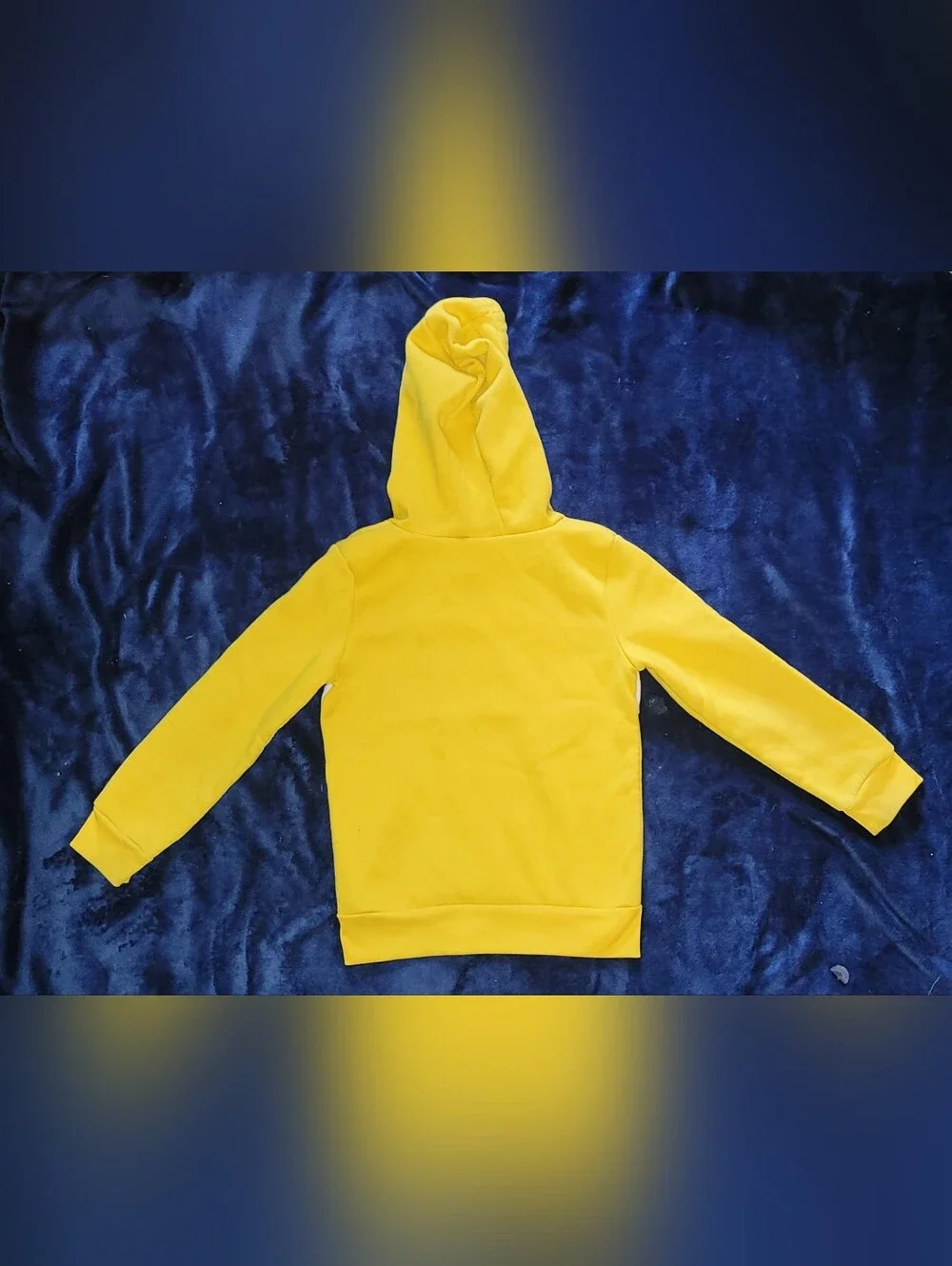 Kids Yellow and White Mickey-Style Hoodie and Pant Set.